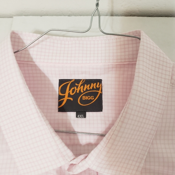 Johnny Bigg long sleeve button down shirt mens 4xl pink windowpane plaid - Picture 2 of 5
